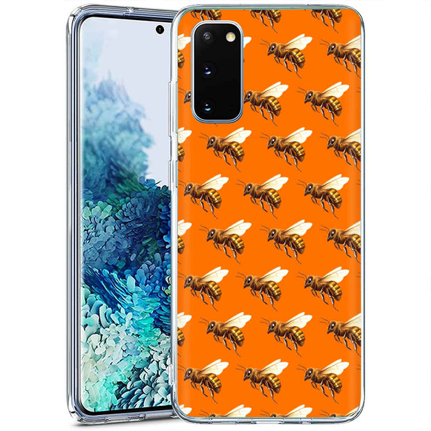 Bee Pattern Print Slim Cover For Samsung Galaxy S (S24, S23, S22, S21 / Plus, FE, Ultra), Print in USA