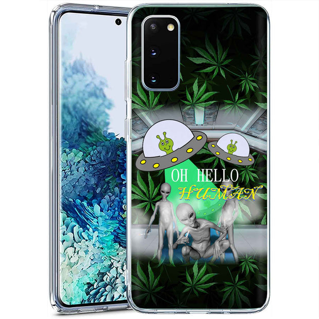 Marijuana Alien Print Slim Cover For Samsung Galaxy S (S24, S23, S22, S21 / Plus, FE, Ultra), Print in USA