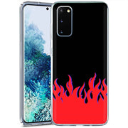 Red Flames Print Slim Cover For Samsung Galaxy S (S24, S23, S22, S21 / Plus, FE, Ultra), Print in USA