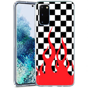 Checkers Flame Print Slim Cover For Samsung Galaxy S (S24, S23, S22, S21 / Plus, FE, Ultra), Print in USA