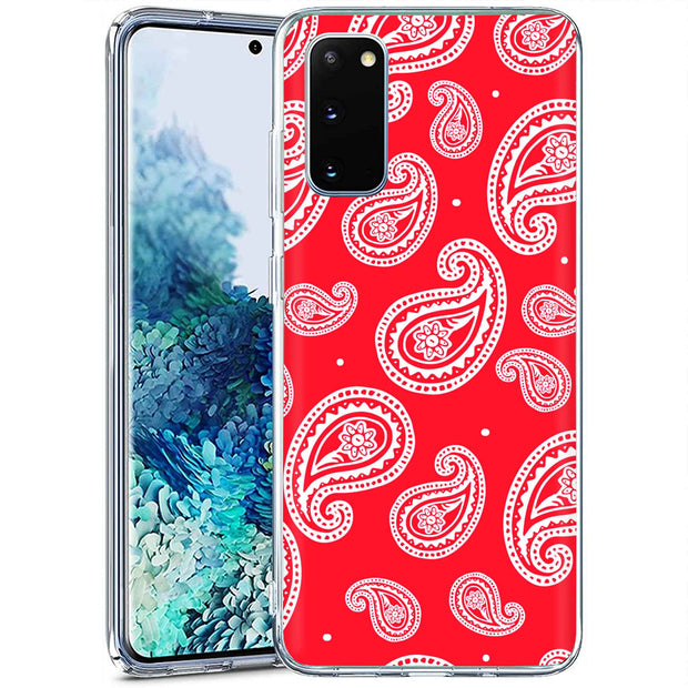Paisley Red Print Slim Cover For Samsung Galaxy S (S24, S23, S22, S21 / Plus, FE, Ultra), Print in USA