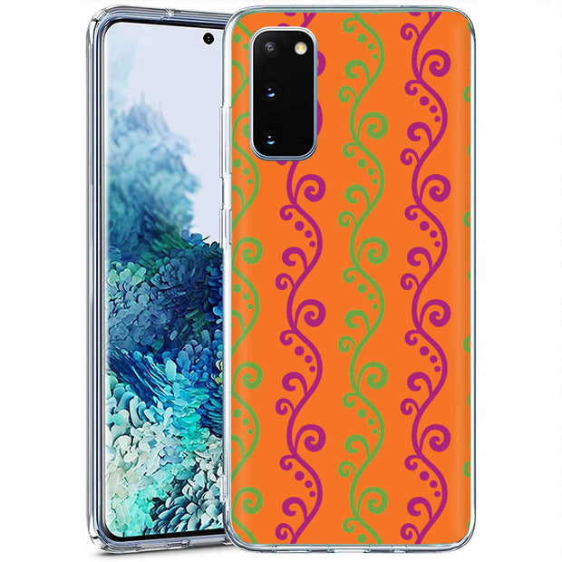 Purple Grn Vine Print Slim Cover For Samsung Galaxy S (S24, S23, S22, S21 / Plus, FE, Ultra), Print in USA