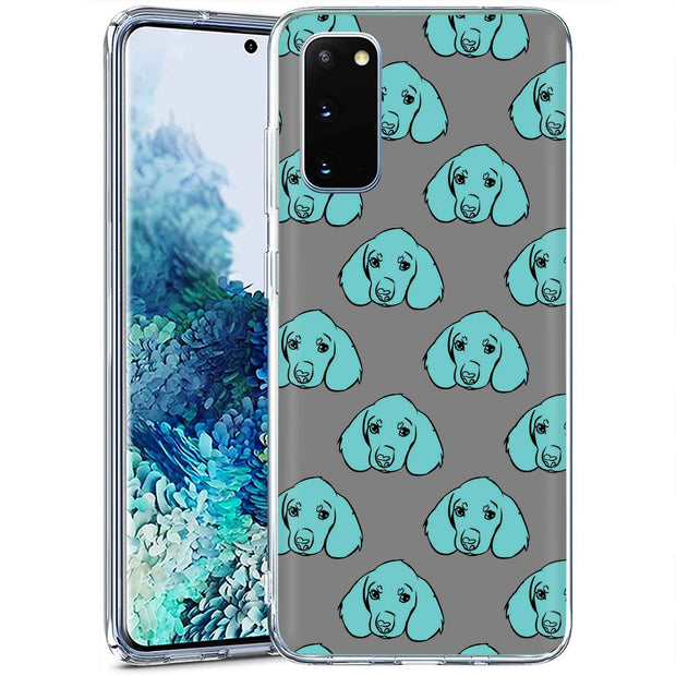 Blue Dog Print Slim Cover For Samsung Galaxy S (S24, S23, S22, S21 / Plus, FE, Ultra), Print in USA