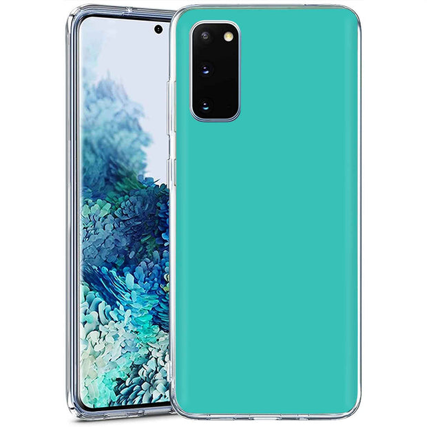 Cyan Green Print Slim Cover For Samsung Galaxy S (S24, S23, S22, S21 / Plus, FE, Ultra), Print in USA