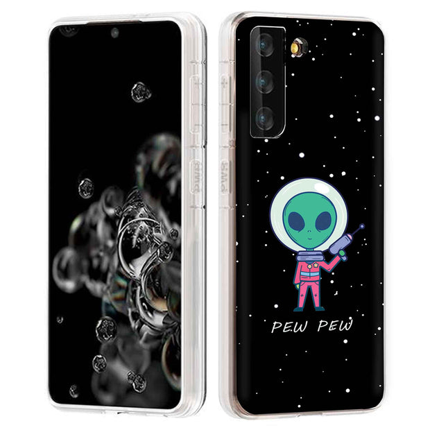 Pew Pew Alien Print Slim Cover For Samsung Galaxy S (S24, S23, S22, S21 / Plus, FE, Ultra), Print in USA