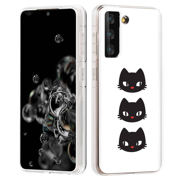 Black Cat Print Slim Cover For Samsung Galaxy S (S24, S23, S22, S21 / Plus, FE, Ultra), Print in USA