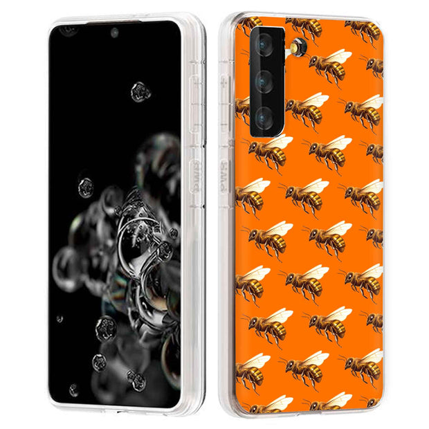 Bee Pattern Print Slim Cover For Samsung Galaxy S (S24, S23, S22, S21 / Plus, FE, Ultra), Print in USA