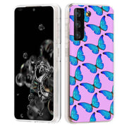 Blue Butterfly Print Slim Cover For Samsung Galaxy S (S24, S23, S22, S21 / Plus, FE, Ultra), Print in USA