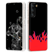 Red Flames Print Slim Cover For Samsung Galaxy S (S24, S23, S22, S21 / Plus, FE, Ultra), Print in USA