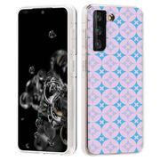 Blue X Circle Print Slim Cover For Samsung Galaxy S (S24, S23, S22, S21 / Plus, FE, Ultra), Print in USA