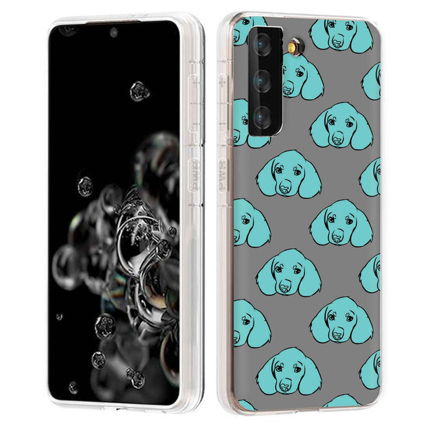 Blue Dog Print Slim Cover For Samsung Galaxy S (S24, S23, S22, S21 / Plus, FE, Ultra), Print in USA