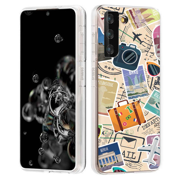 Travel Sticker Print Slim Cover For Samsung Galaxy S (S24, S23, S22, S21 / Plus, FE, Ultra), Print in USA