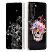 Flower Skull Print Slim Cover For Samsung Galaxy S (S24, S23, S22, S21 / Plus, FE, Ultra), Print in USA