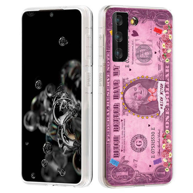 Rich Bitch Print Slim Cover For Samsung Galaxy S (S24, S23, S22, S21 / Plus, FE, Ultra), Print in USA