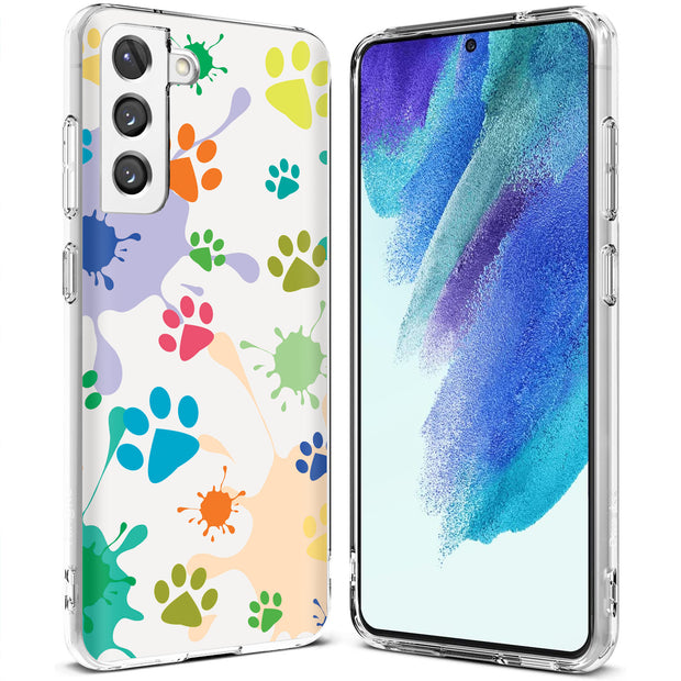 Paw Color  Print Slim Cover For Samsung Galaxy S (S24, S23, S22, S21 / Plus, FE, Ultra), Print in USA