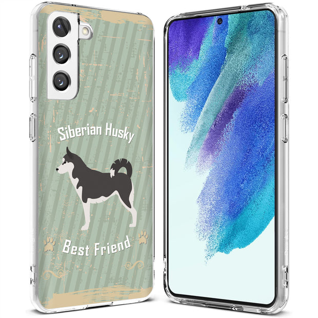 Husky Dog Print Slim Cover For Samsung Galaxy S (S24, S23, S22, S21 / Plus, FE, Ultra), Print in USA