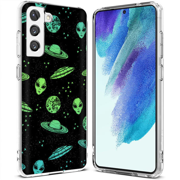 Space Alien Print Slim Cover For Samsung Galaxy S (S24, S23, S22, S21 / Plus, FE, Ultra), Print in USA