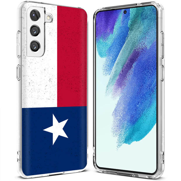 Texas Flag Print Slim Cover For Samsung Galaxy S (S24, S23, S22, S21 / Plus, FE, Ultra), Print in USA