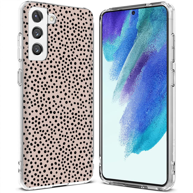 Polka Dots Brn Print Slim Cover For Samsung Galaxy S (S24, S23, S22, S21 / Plus, FE, Ultra), Print in USA