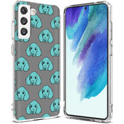 Blue Dog Print Slim Cover For Samsung Galaxy S (S24, S23, S22, S21 / Plus, FE, Ultra), Print in USA