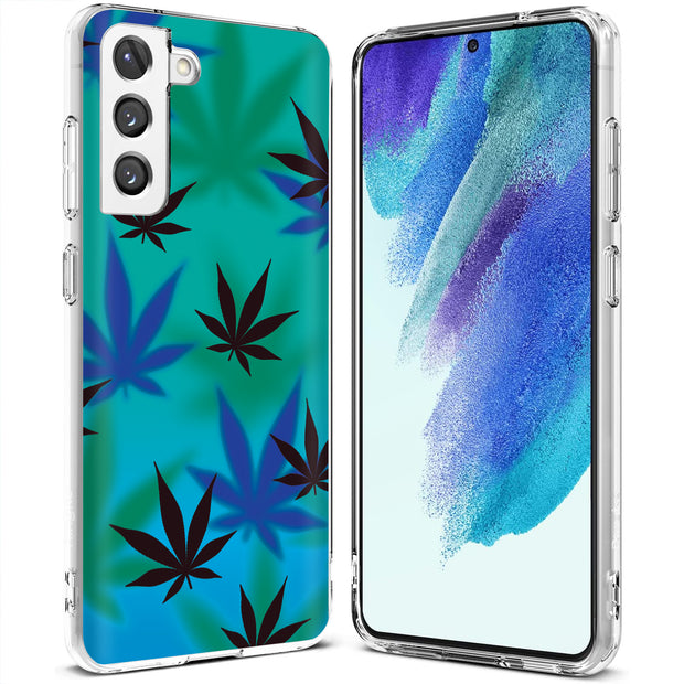 Marijuana Blue Print Slim Cover For Samsung Galaxy S (S24, S23, S22, S21 / Plus, FE, Ultra), Print in USA