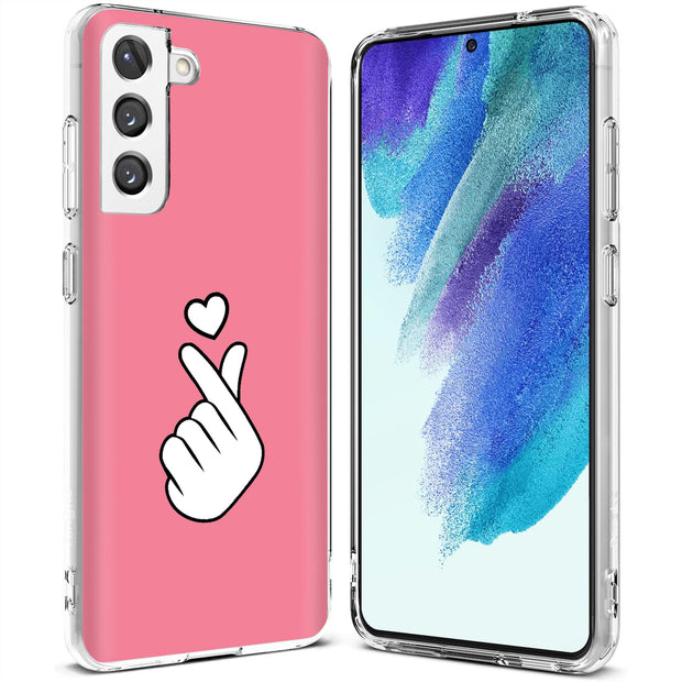 Finger Heart Print Slim Cover For Samsung Galaxy S (S24, S23, S22, S21 / Plus, FE, Ultra), Print in USA