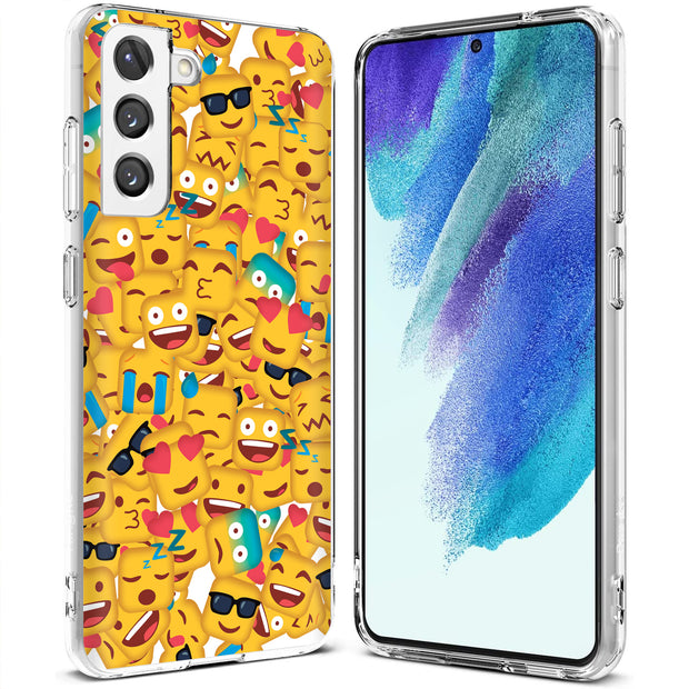 Square Emojis Print Slim Cover For Samsung Galaxy S (S24, S23, S22, S21 / Plus, FE, Ultra), Print in USA