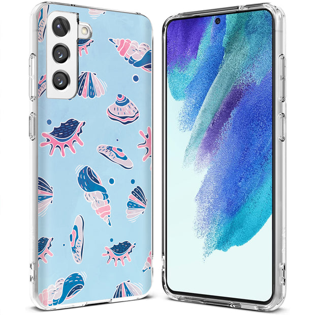 SeaShells Clams Print Slim Cover For Samsung Galaxy S (S24, S23, S22, S21 / Plus, FE, Ultra), Print in USA