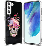 Flower Skull Print Slim Cover For Samsung Galaxy S (S24, S23, S22, S21 / Plus, FE, Ultra), Print in USA