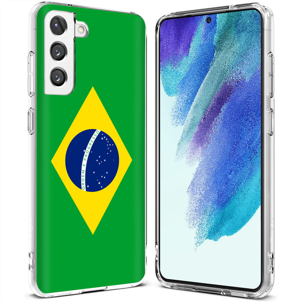 Flag Brazil Print Slim Cover For Samsung Galaxy S (S24, S23, S22, S21 / Plus, FE, Ultra), Print in USA