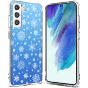 Blue Snowflakes Print Slim Cover For Samsung Galaxy S (S24, S23, S22, S21 / Plus, FE, Ultra), Print in USA