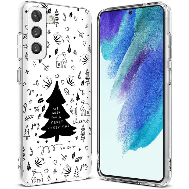 Wish You A Xmas Print Slim Cover For Samsung Galaxy S (S24, S23, S22, S21 / Plus, FE, Ultra), Print in USA