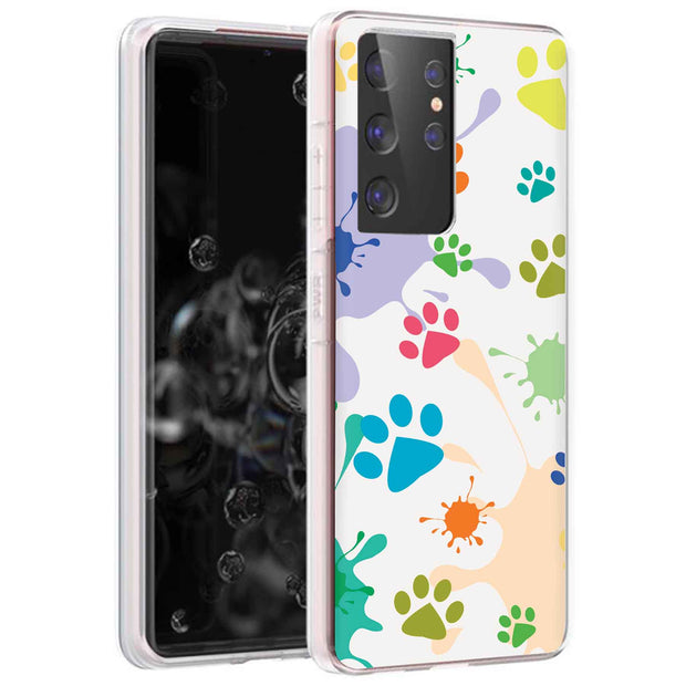 Paw Color  Print Slim Cover For Samsung Galaxy S (S24, S23, S22, S21 / Plus, FE, Ultra), Print in USA