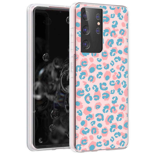 Pink Leopard Print Slim Cover For Samsung Galaxy S (S24, S23, S22, S21 / Plus, FE, Ultra), Print in USA