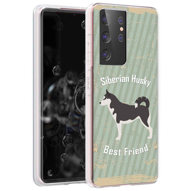 Husky Dog Print Slim Cover For Samsung Galaxy S (S24, S23, S22, S21 / Plus, FE, Ultra), Print in USA