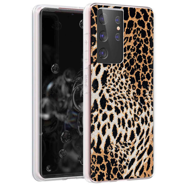 Leopard Pattern Print Slim Cover For Samsung Galaxy S (S24, S23, S22, S21 / Plus, FE, Ultra), Print in USA