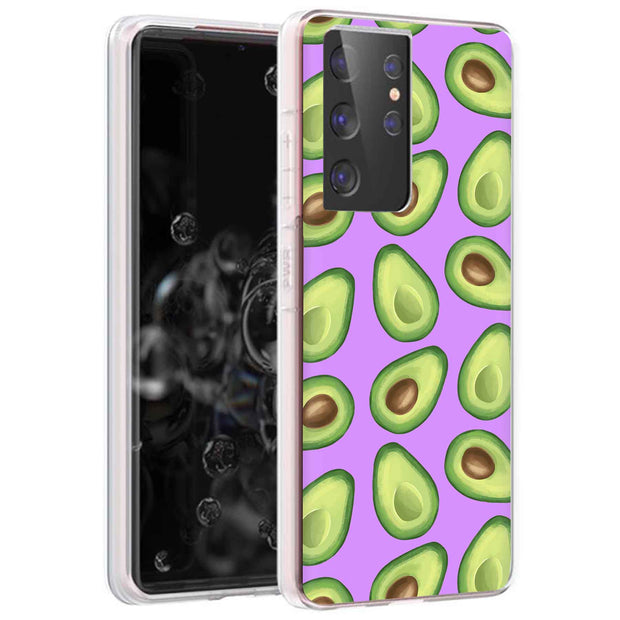 Green Avocado Print Slim Cover For Samsung Galaxy S (S24, S23, S22, S21 / Plus, FE, Ultra), Print in USA