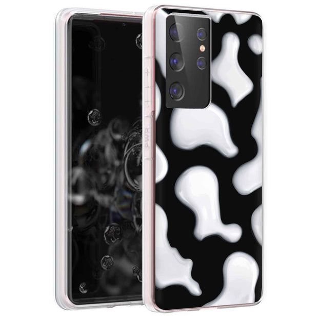 CowHide Black Print Slim Cover For Samsung Galaxy S (S24, S23, S22, S21 / Plus, FE, Ultra), Print in USA