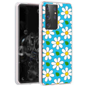 Daisy Pattern Print Slim Cover For Samsung Galaxy S (S24, S23, S22, S21 / Plus, FE, Ultra), Print in USA