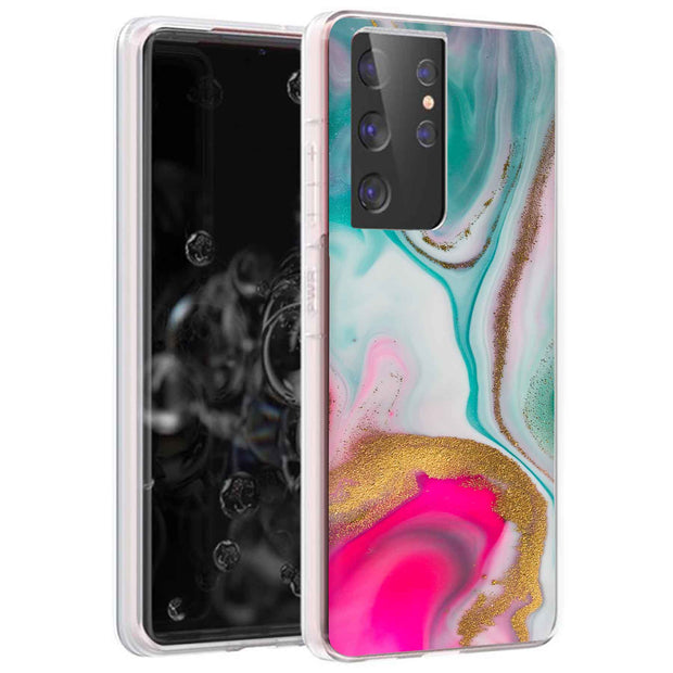 Colorful Marble Print Slim Cover For Samsung Galaxy S (S24, S23, S22, S21 / Plus, FE, Ultra), Print in USA