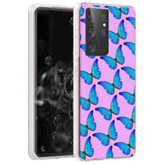 Blue Butterfly Print Slim Cover For Samsung Galaxy S (S24, S23, S22, S21 / Plus, FE, Ultra), Print in USA