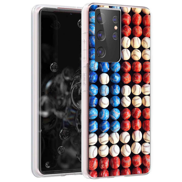 USA Baseball Print Slim Cover For Samsung Galaxy S (S24, S23, S22, S21 / Plus, FE, Ultra), Print in USA