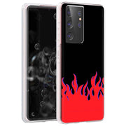 Red Flames Print Slim Cover For Samsung Galaxy S (S24, S23, S22, S21 / Plus, FE, Ultra), Print in USA