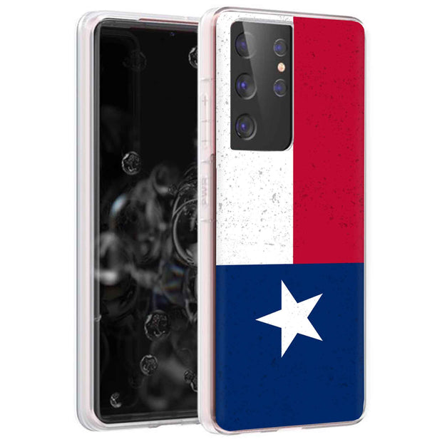 Texas Flag Print Slim Cover For Samsung Galaxy S (S24, S23, S22, S21 / Plus, FE, Ultra), Print in USA