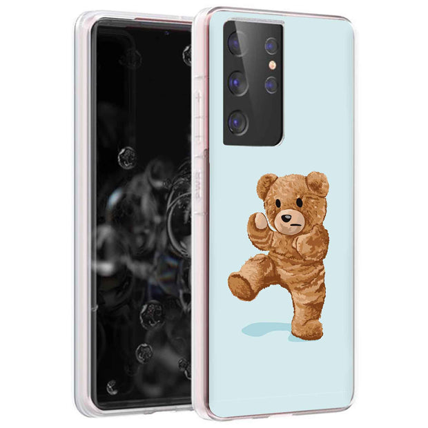 Teddy Fight Print Slim Cover For Samsung Galaxy S (S24, S23, S22, S21 / Plus, FE, Ultra), Print in USA