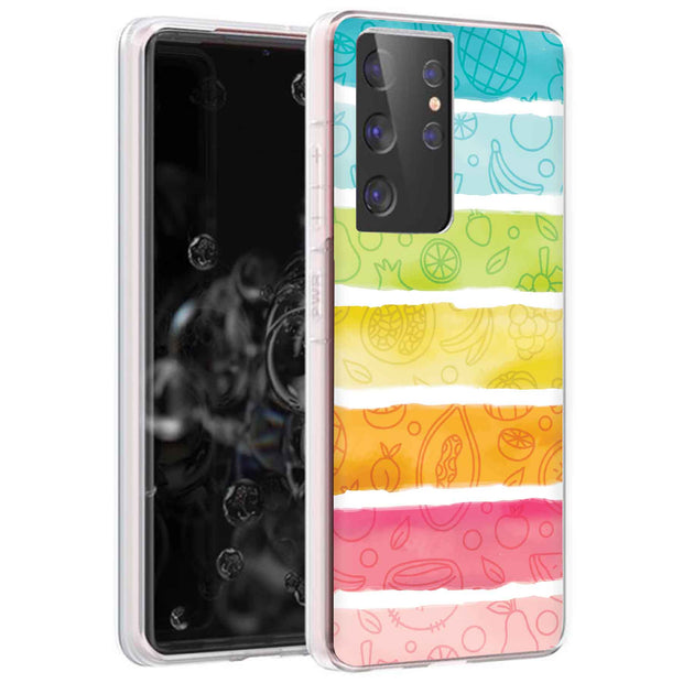 Color Fruit Print Slim Cover For Samsung Galaxy S (S24, S23, S22, S21 / Plus, FE, Ultra), Print in USA