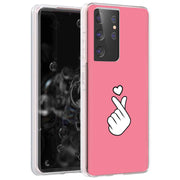 Finger Heart Print Slim Cover For Samsung Galaxy S (S24, S23, S22, S21 / Plus, FE, Ultra), Print in USA