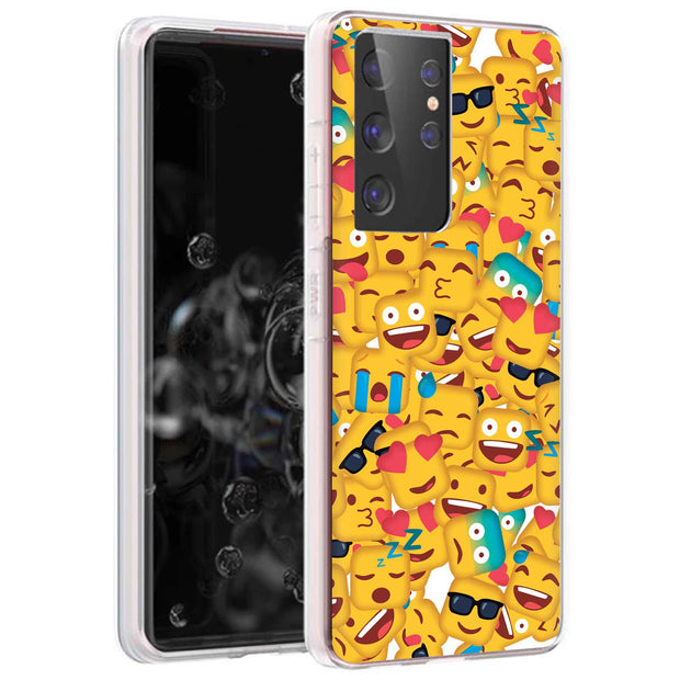 Square Emojis Print Slim Cover For Samsung Galaxy S (S24, S23, S22, S21 / Plus, FE, Ultra), Print in USA