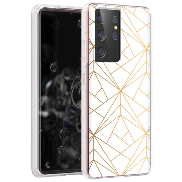 Golden Pattern Print Slim Cover For Samsung Galaxy S (S24, S23, S22, S21 / Plus, FE, Ultra), Print in USA