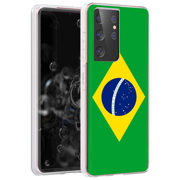 Flag Brazil Print Slim Cover For Samsung Galaxy S (S24, S23, S22, S21 / Plus, FE, Ultra), Print in USA